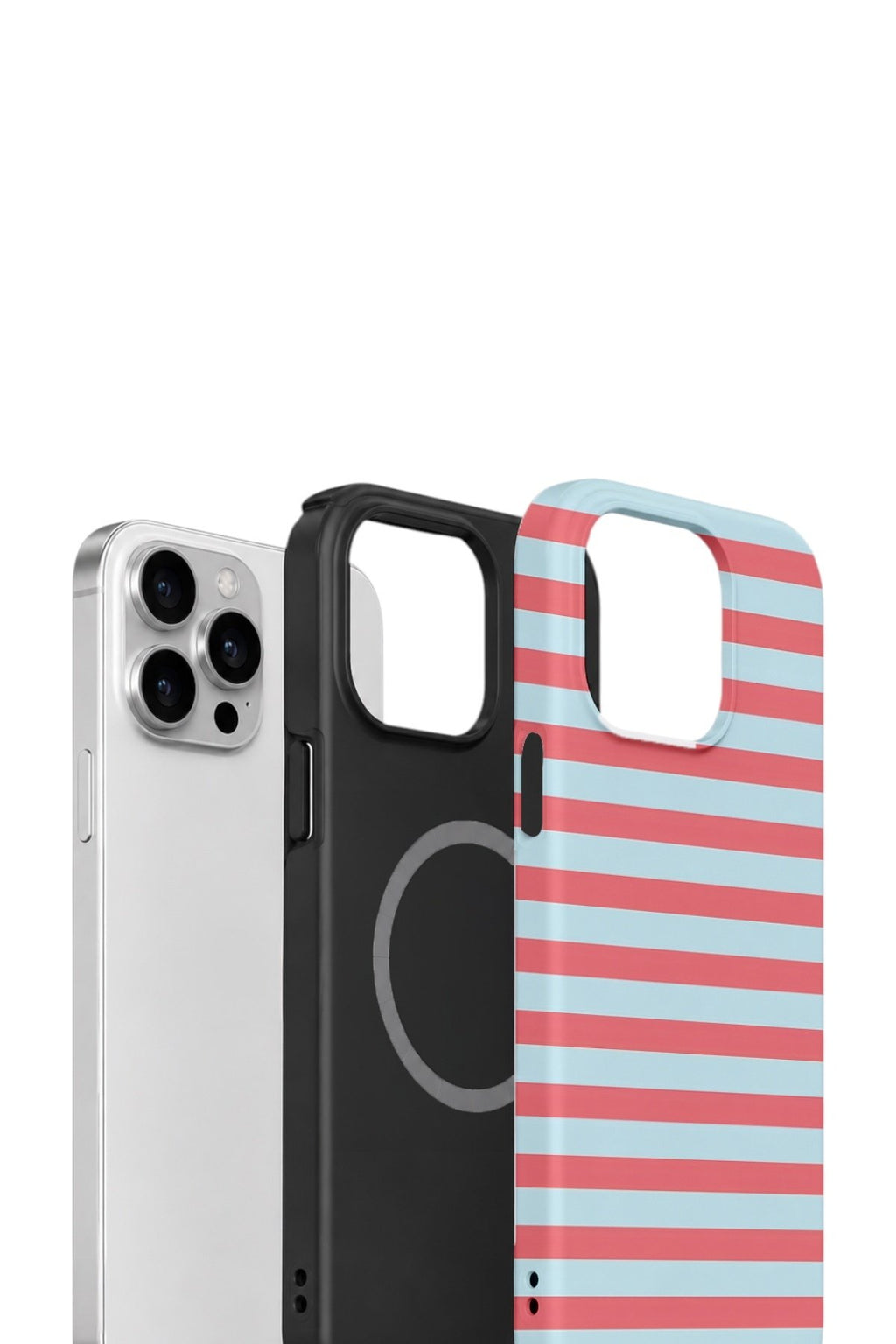 iPhone 14 Pro Max Vorian Çift Katmanlı MagSafe Kılıf Candy Horizon Stripe