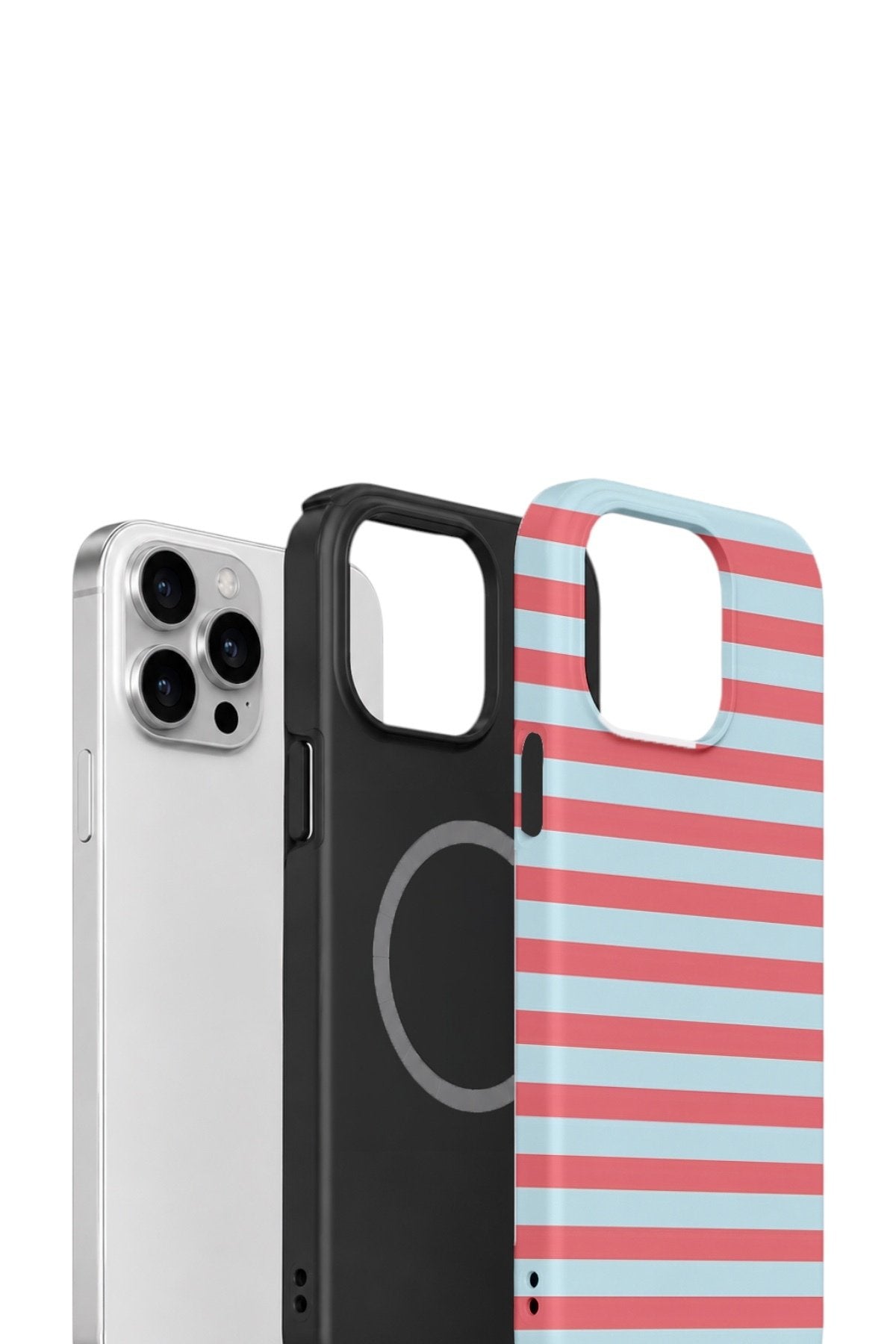 iPhone 14 Pro Max Vorian Çift Katmanlı MagSafe Kılıf Candy Horizon Stripe