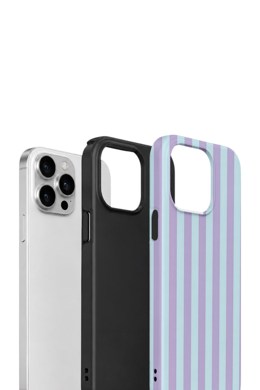 iPhone 14 Pro Max Vorian Çift Katmanlı Kılıf Lilac Riviera Stripe