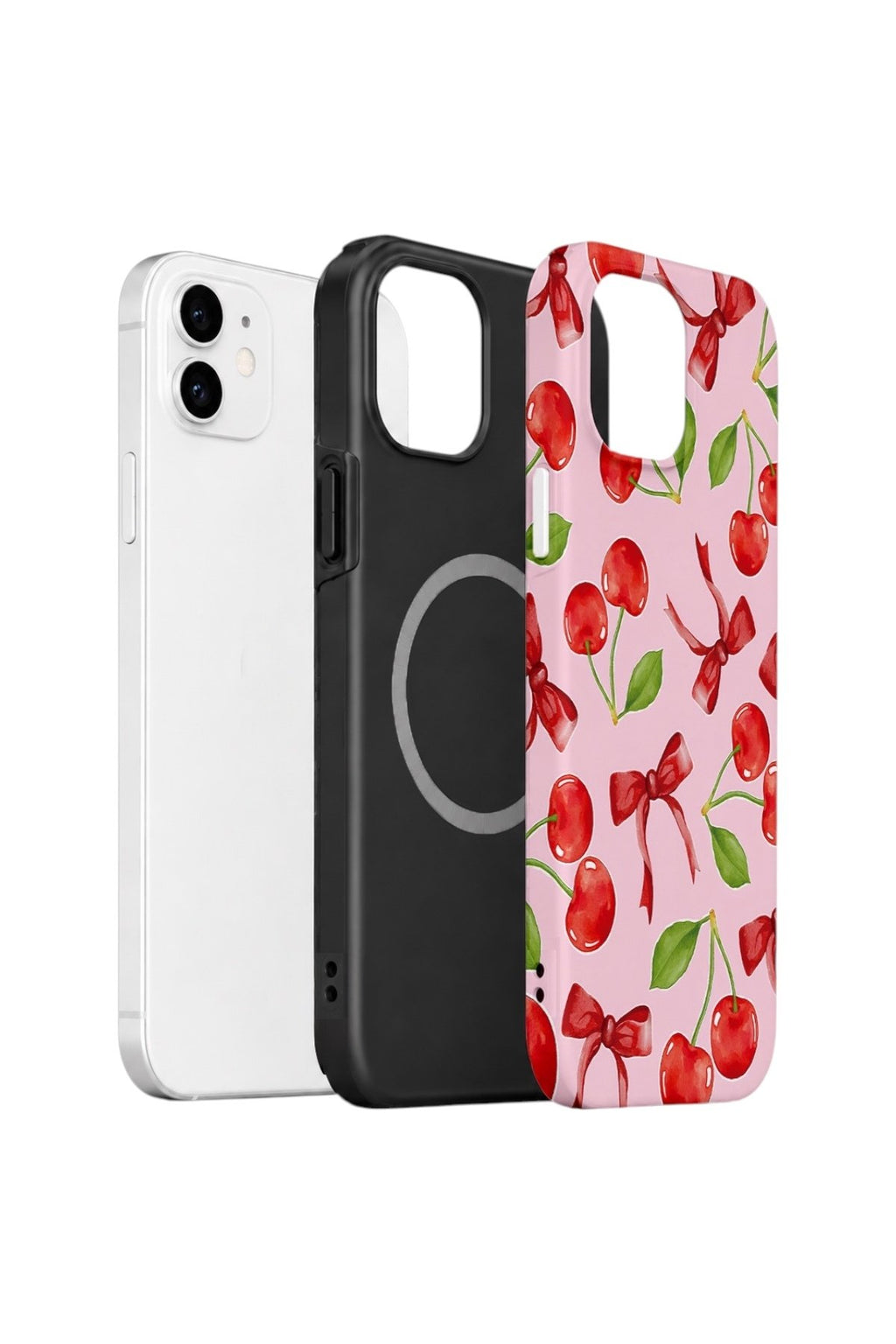 iPhone 11 Vorian Çift Katmanlı MagSafe Kılıf Cherry Ribbon Garden