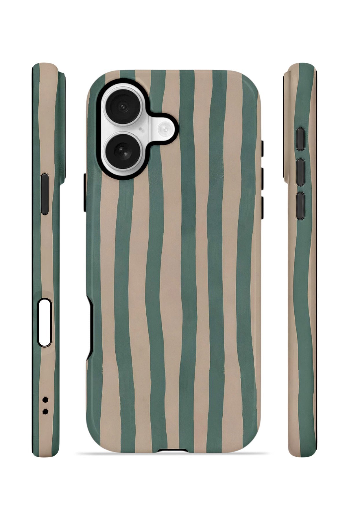 iPhone 17 Vorian Çift Katmanlı Kılıf Sage Riviera Stripe