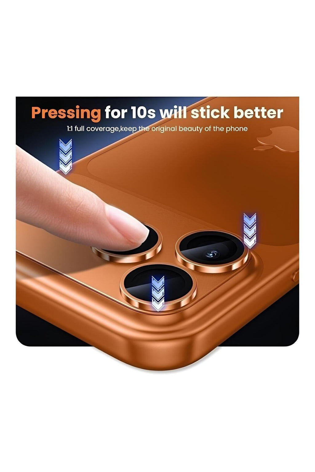 iPhone 17 Pro Max Premium Tam Kaplama Lens Koruma Turuncu