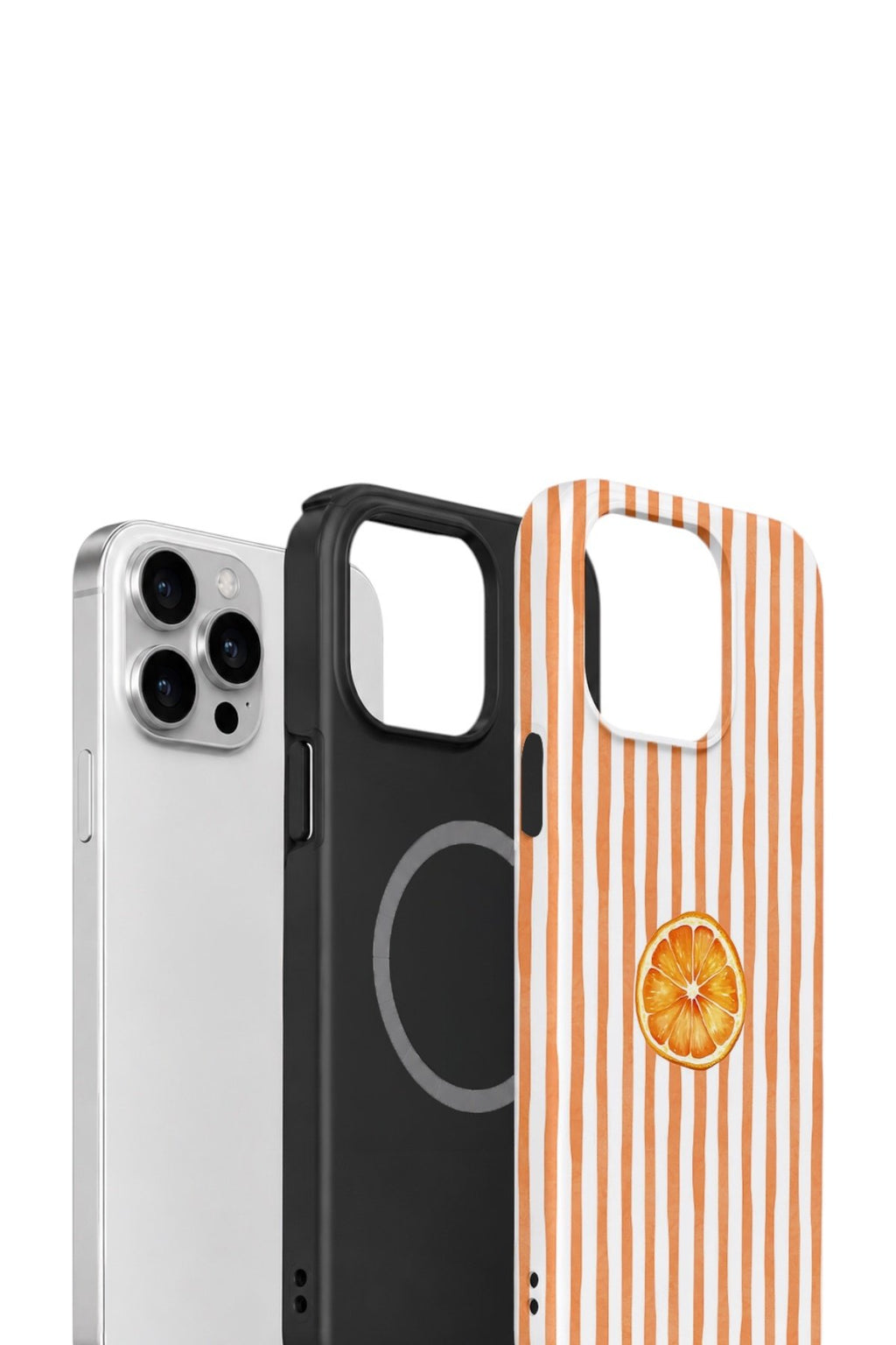 iPhone 13 Pro Vorian Çift Katmanlı MagSafe Kılıf Orange Slice Stripe