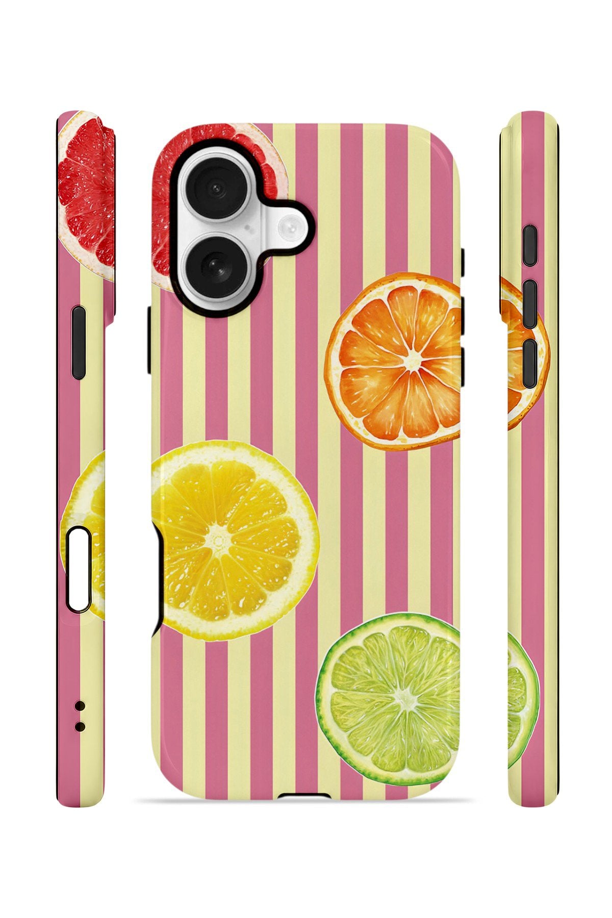 iPhone 17 Vorian Çift Katmanlı MagSafe Kılıf Citrus Fiesta Stripe