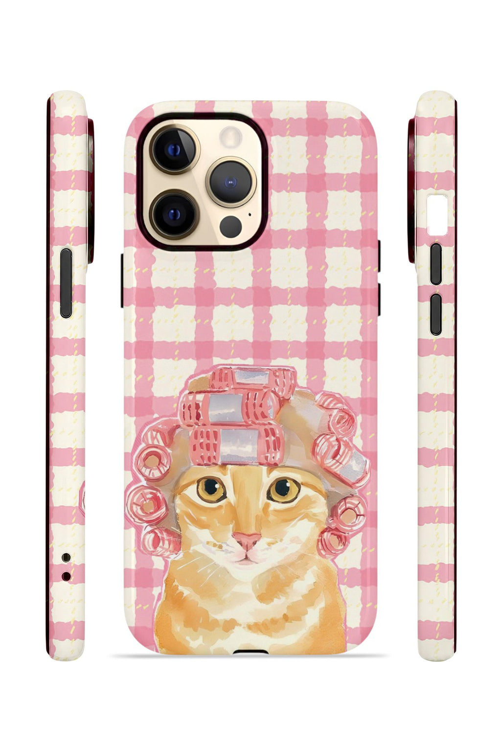 iPhone 13 Pro Vorian Çift Katmanlı Kılıf Pink Picnic Cat