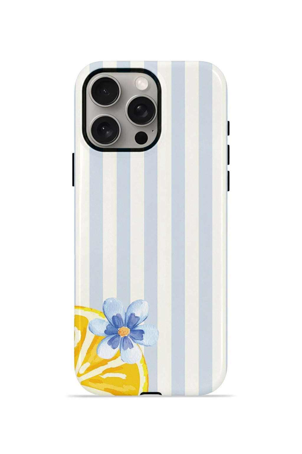 iPhone 15 Pro Vorian Çift Katmanlı Kılıf Blue Lemon Blossom