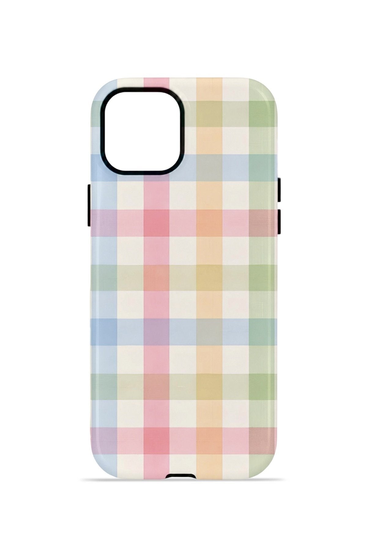 iPhone 15 Vorian Çift Katmanlı Kılıf Pastel Gingham
