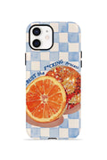 iPhone 12 Vorian Çift Katmanlı MagSafe Kılıf Orange Press Collage