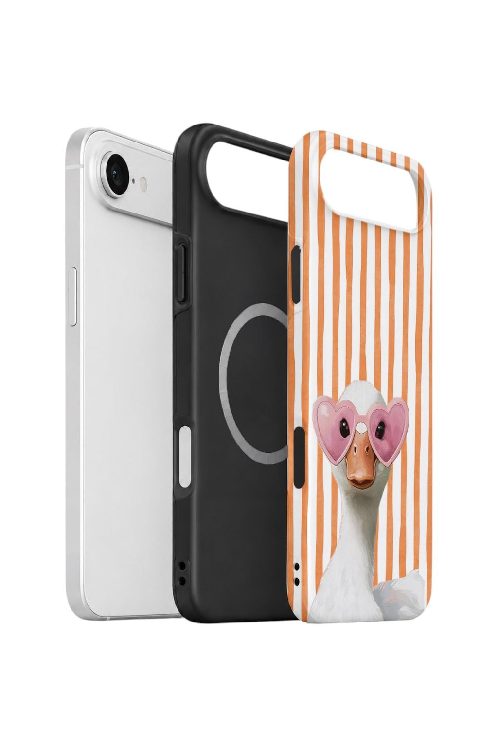 iPhone 17 Air Vorian Çift Katmanlı MagSafe Kılıf Heart Glasses Goose