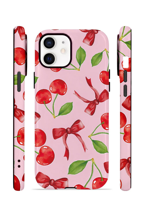 iPhone 11 Vorian Çift Katmanlı Kılıf Cherry Ribbon Garden