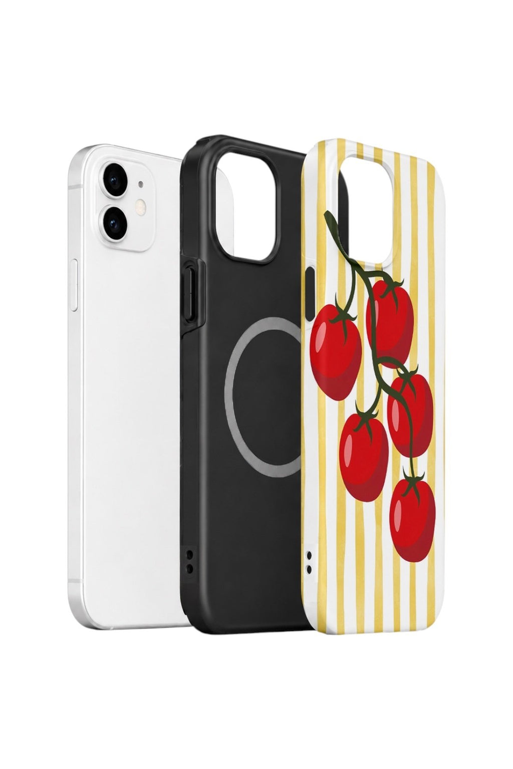iPhone 11 Vorian Çift Katmanlı MagSafe Kılıf Tomato Market Stripe