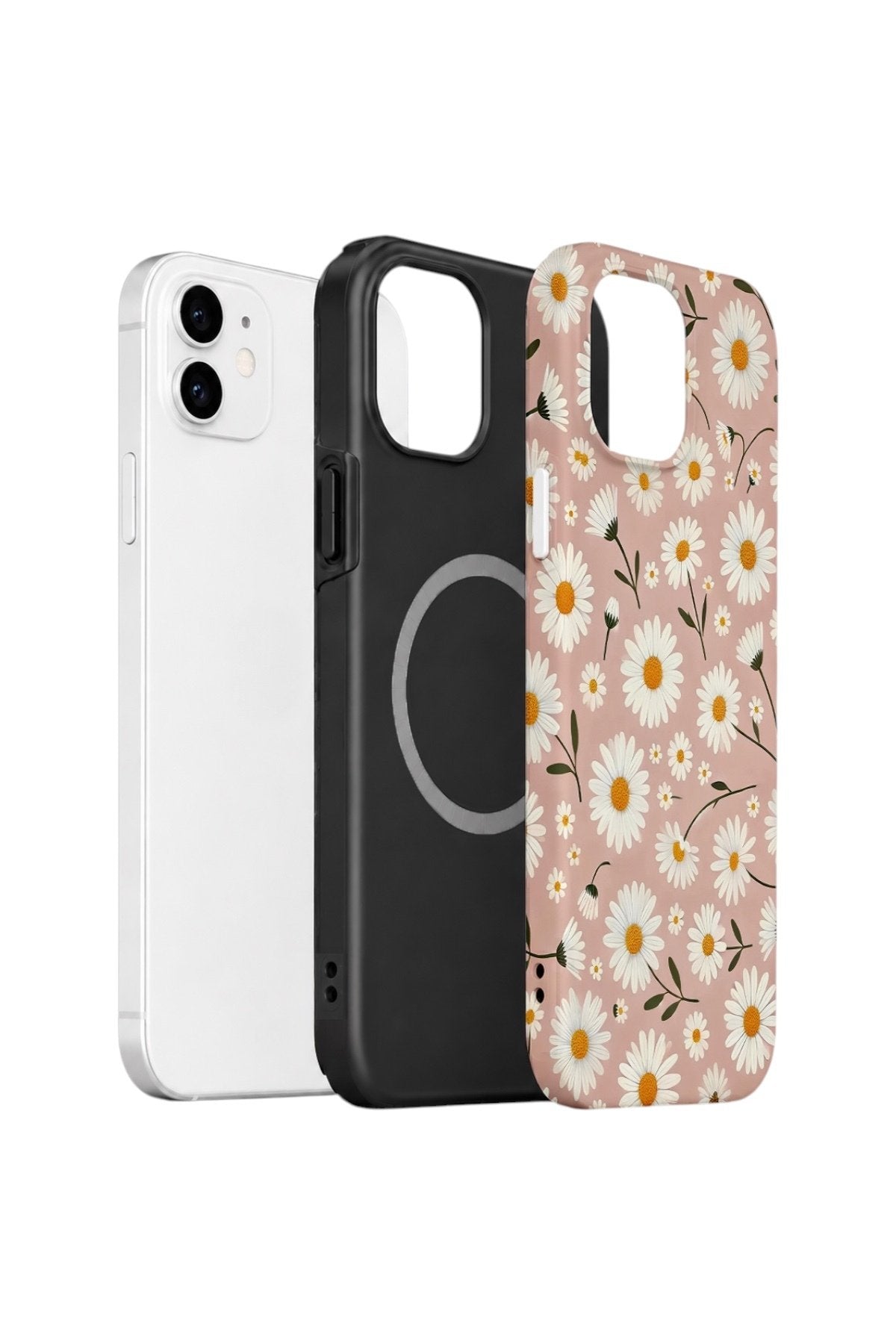 iPhone 12 Vorian Çift Katmanlı MagSafe Kılıf Daisy Mocha Garden
