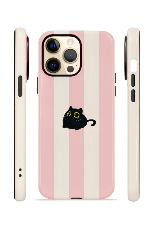 iPhone 13 Pro Max Vorian Çift Katmanlı Kılıf Midnight Cat Stripe