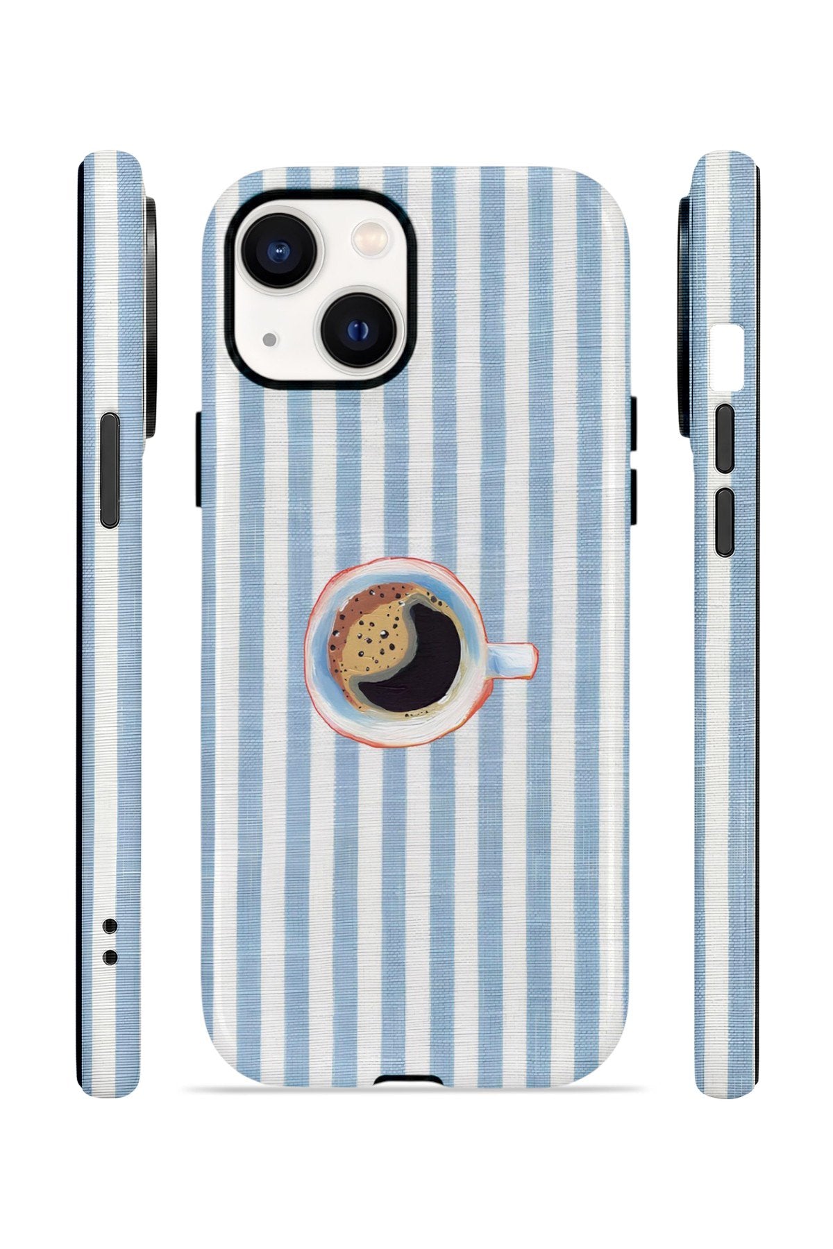 iPhone 13 Vorian Çift Katmanlı Kılıf Morning Coffee Stripe