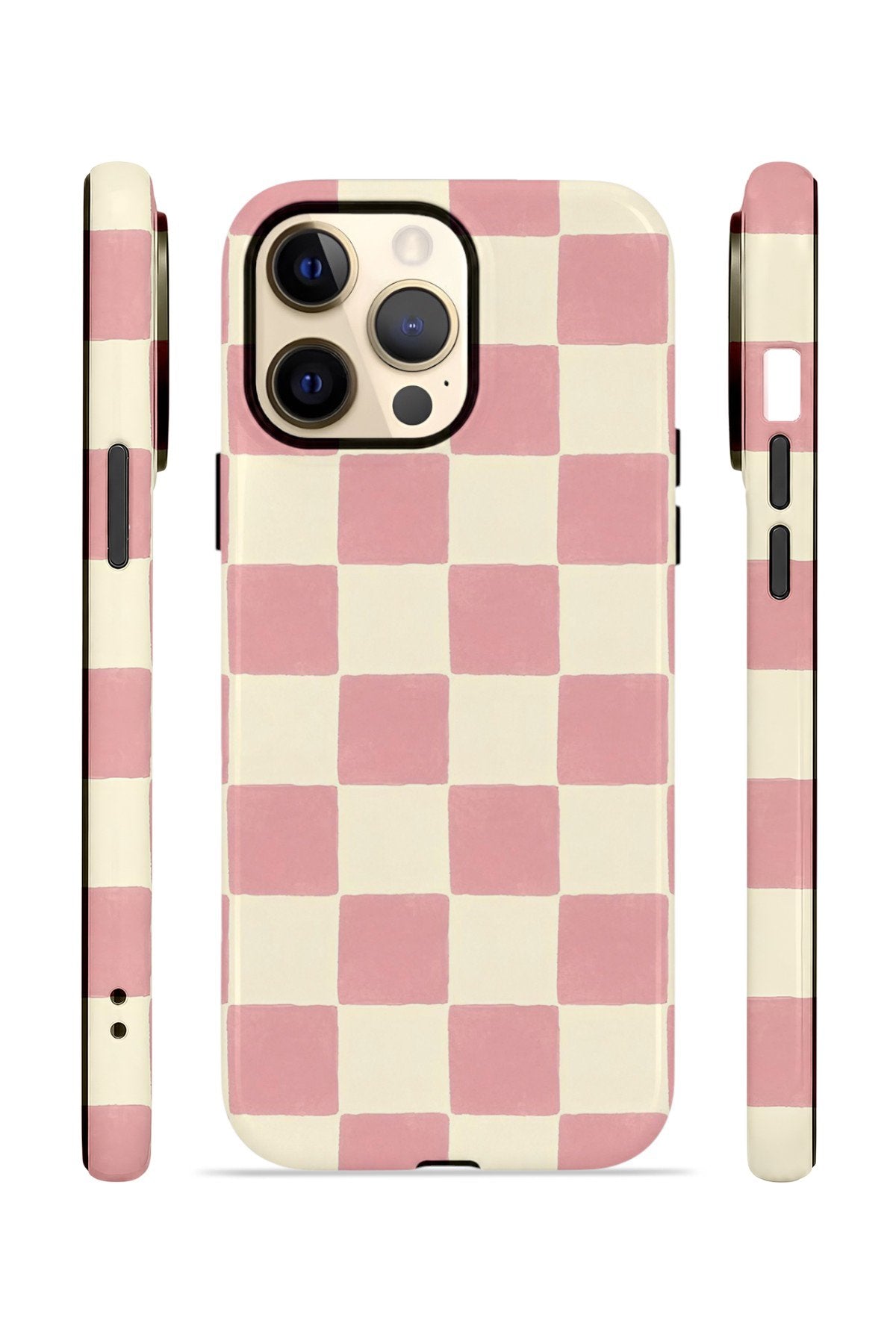 iPhone 13 Pro Max Vorian Çift Katmanlı MagSafe Kılıf Blush Checker