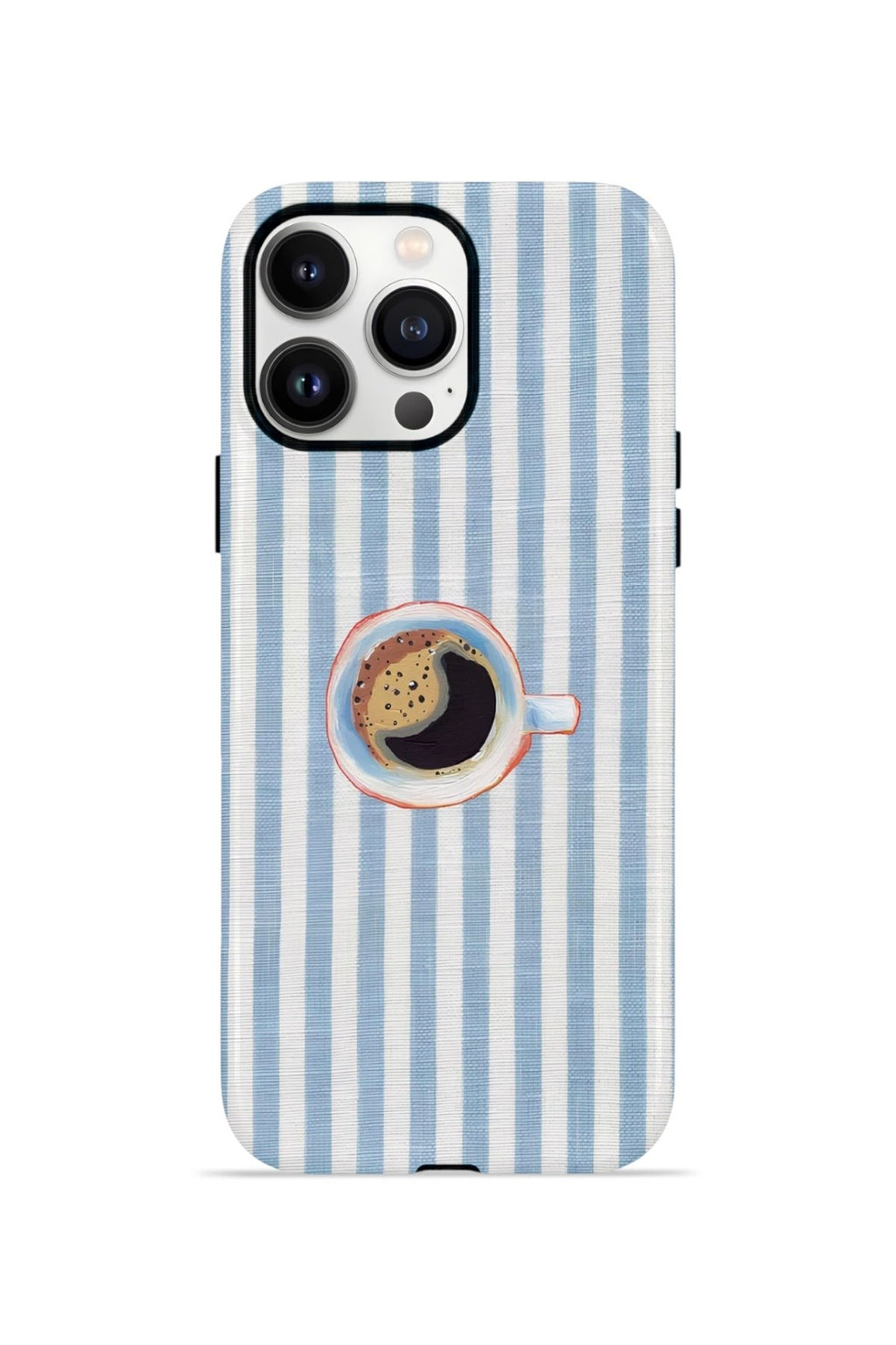 iPhone 13 Pro Max Vorian Çift Katmanlı Kılıf Morning Coffee Stripe