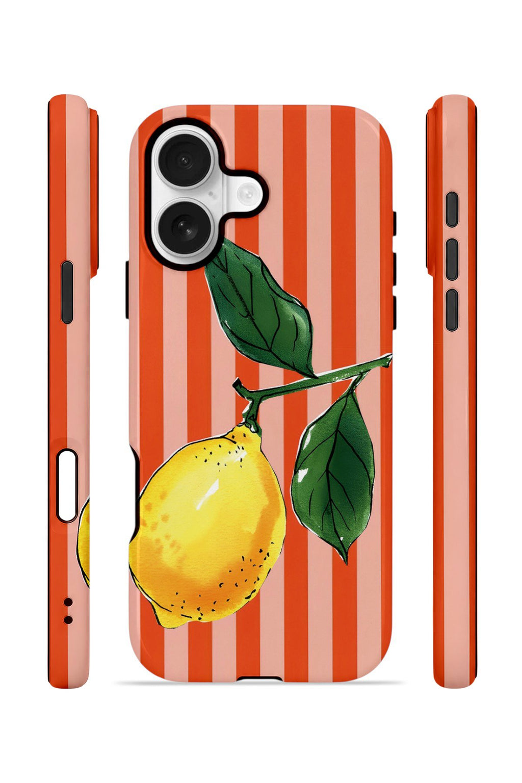 iPhone 16 Plus Vorian Çift Katmanlı Kılıf Sicilian Lemon Red Stripe