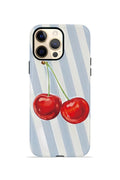 iPhone 12 Pro Vorian Çift Katmanlı Kılıf Cherry Blue Stripe