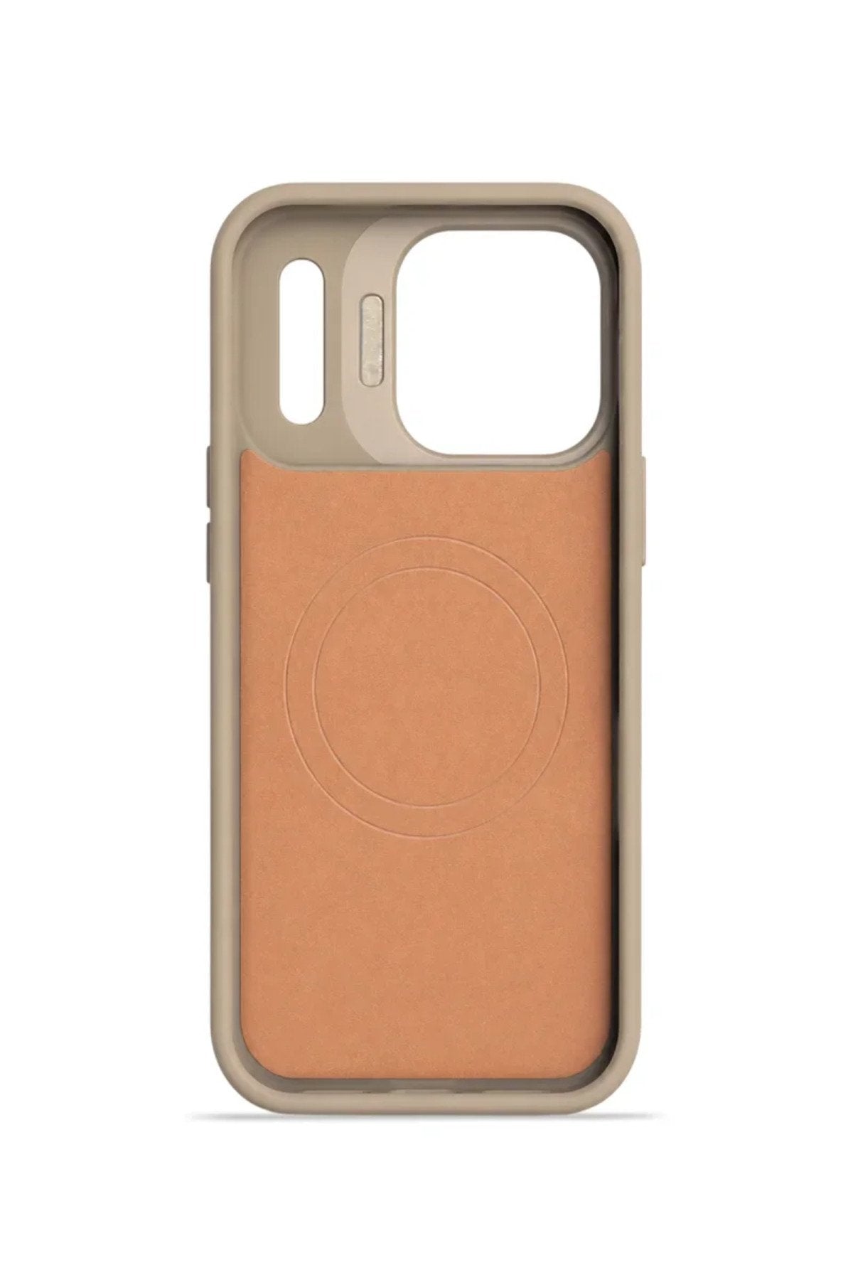 iPhone 17 Pro Max GripStand MagSafe Deri Kılıf Krem