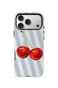 iPhone 17 Pro Max Vorian Çift Katmanlı MagSafe Kılıf Cherry Blue Stripe