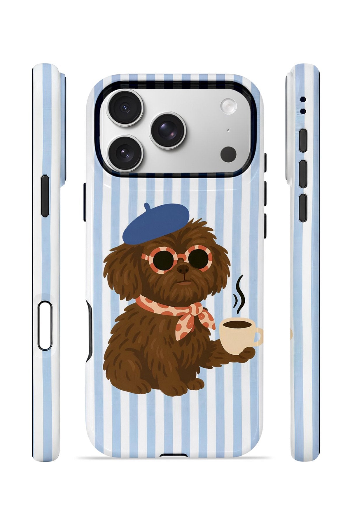iPhone 17 Pro Max Vorian Çift Katmanlı Kılıf Cafe Dog Riviera