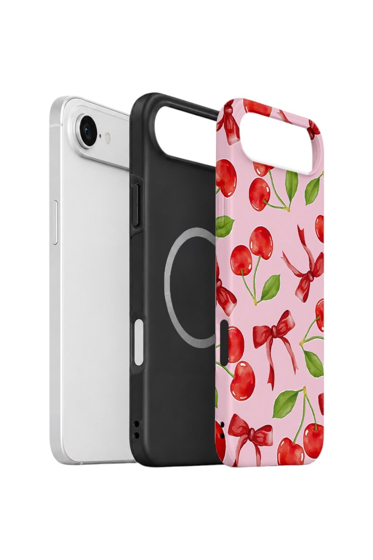 iPhone 17 Air Vorian Çift Katmanlı MagSafe Kılıf Cherry Ribbon Garden