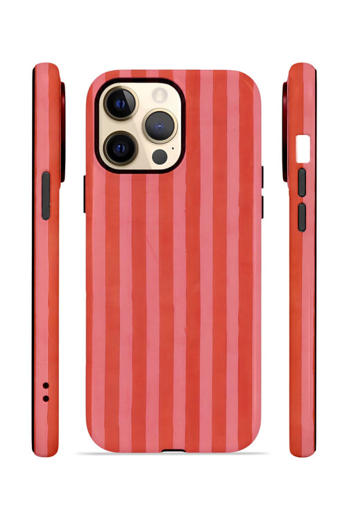 iPhone 13 Pro Max Vorian Çift Katmanlı Kılıf Tomato Red Stripe