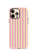 iPhone 12 Pro Vorian Çift Katmanlı Kılıf Pink Lemon Pinstripe