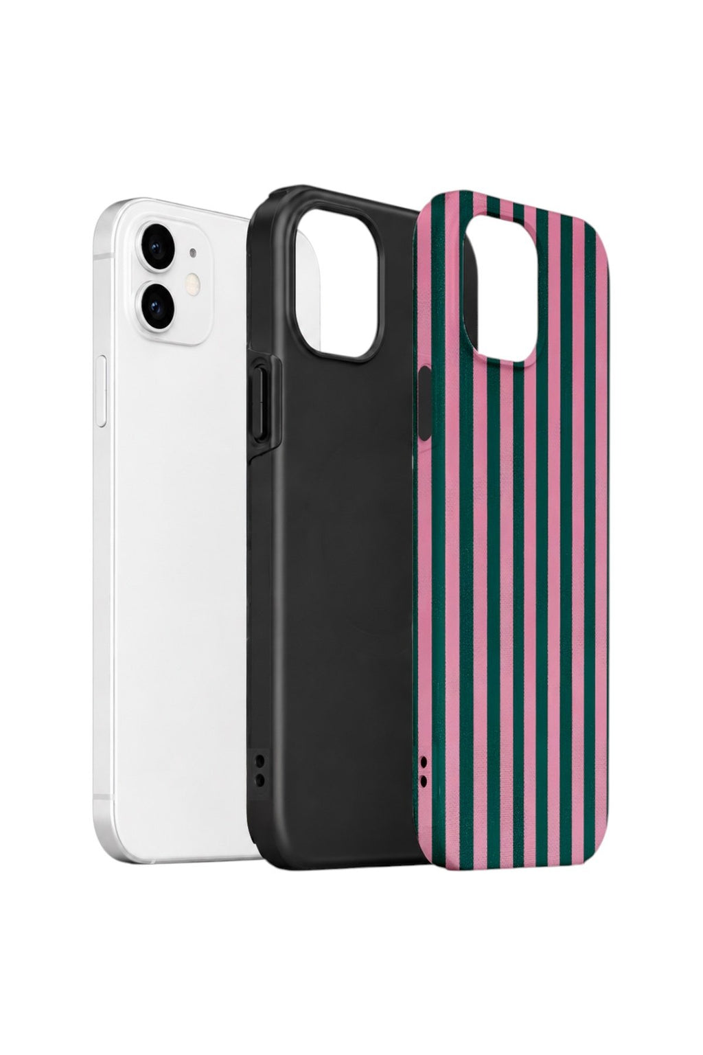 iPhone 12 Vorian Çift Katmanlı Kılıf Pink Navy Cabana
