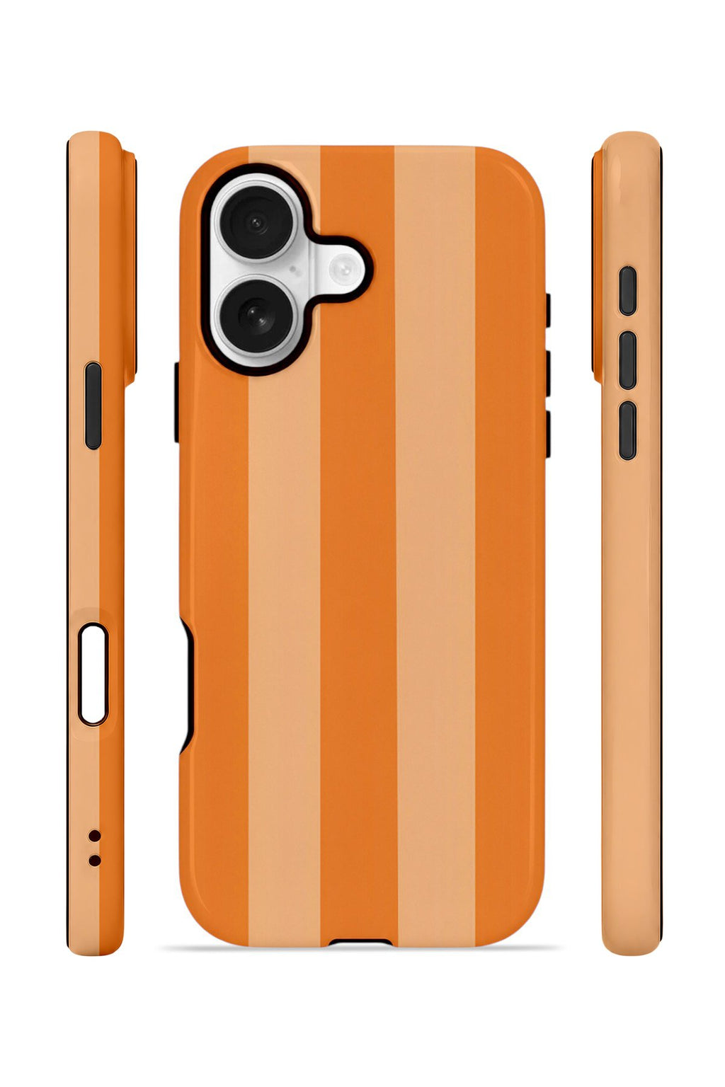 iPhone 17 Vorian Çift Katmanlı Kılıf Orange Cream Stripe