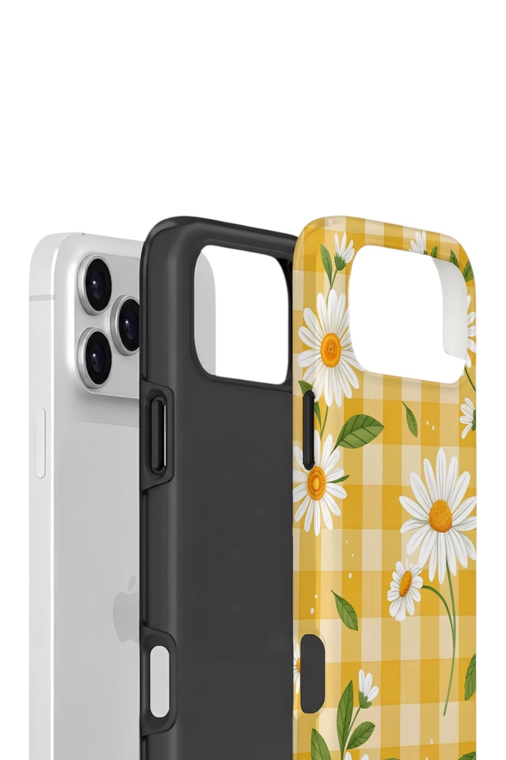 iPhone 17 Pro Max Vorian Çift Katmanlı Kılıf Daisy Picnic Gingham