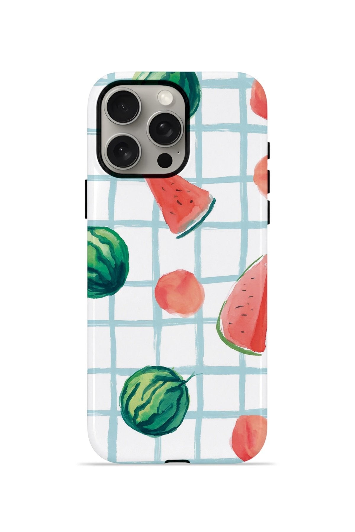 iPhone 15 Pro Vorian Çift Katmanlı MagSafe Kılıf Watermelon Grid