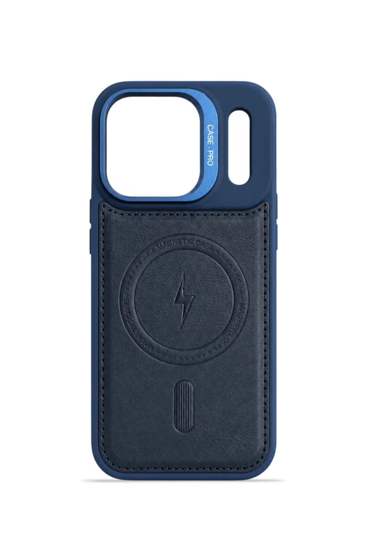 iPhone 17 Pro Max GripStand MagSafe Deri Kılıf Lacivert