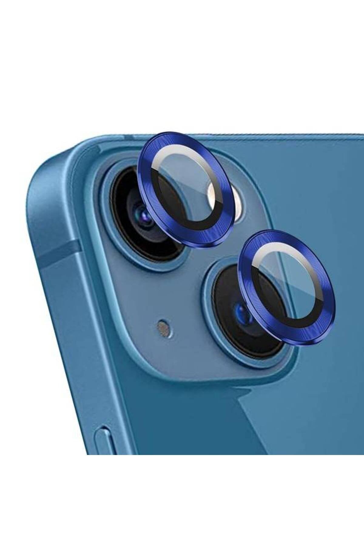iPhone 14 6.1'' Metal Kamera Koruyucu Lens Lacivert