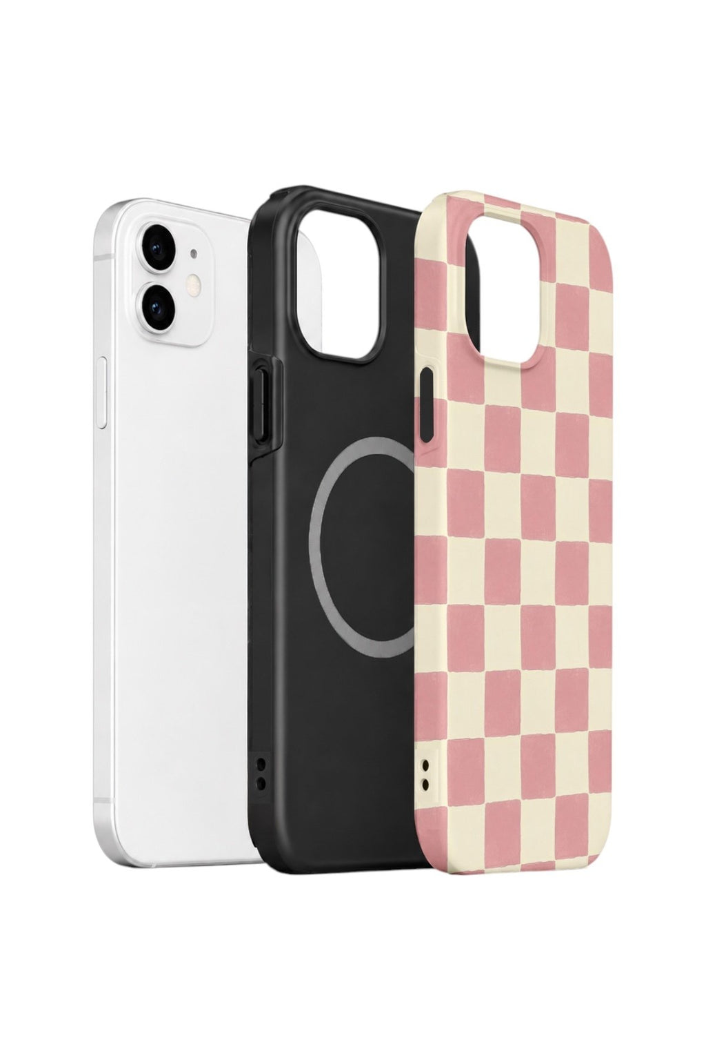 iPhone 11 Vorian Çift Katmanlı MagSafe Kılıf Blush Checker