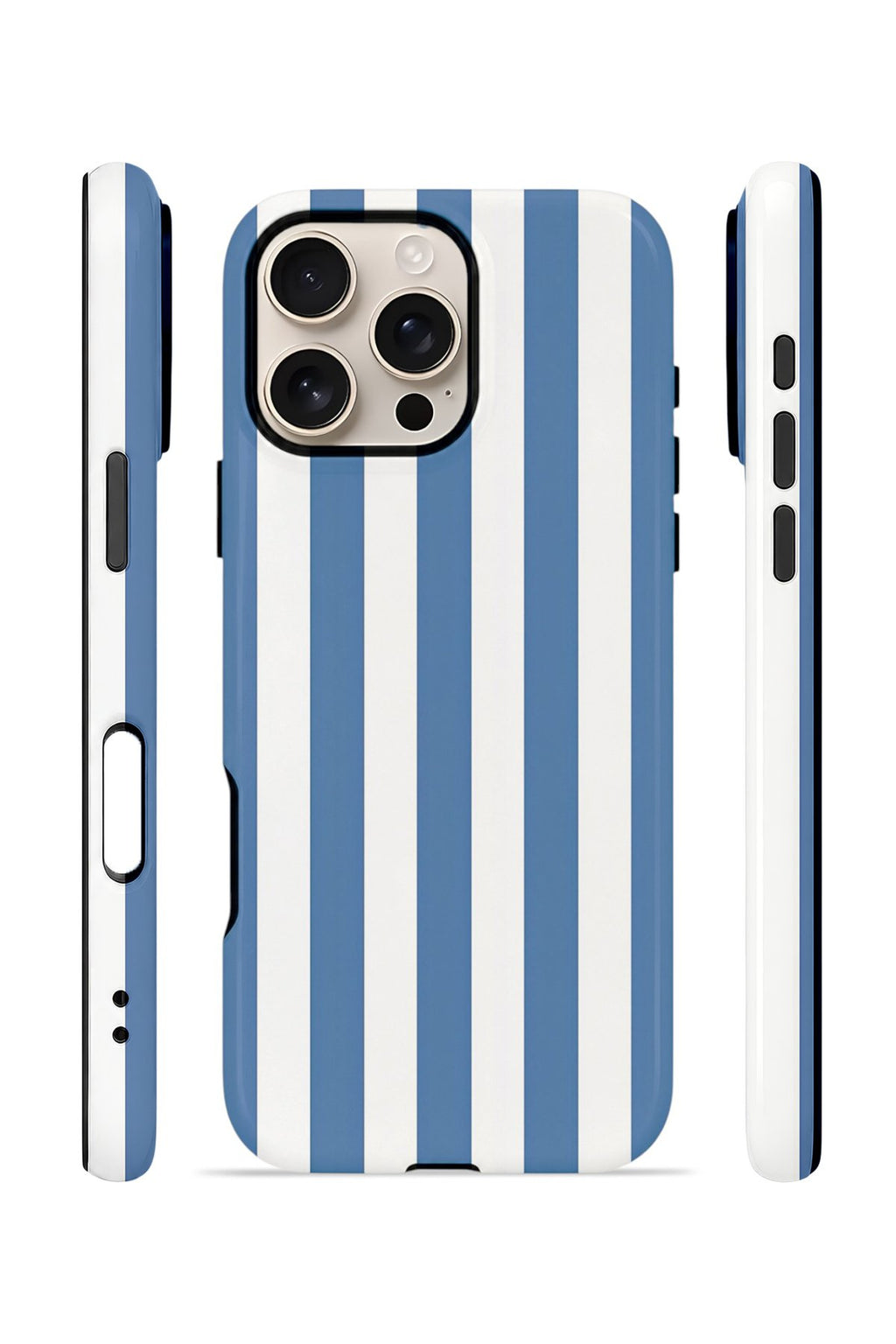 iPhone 16 Pro Vorian Çift Katmanlı Kılıf Blue Marina Stripe