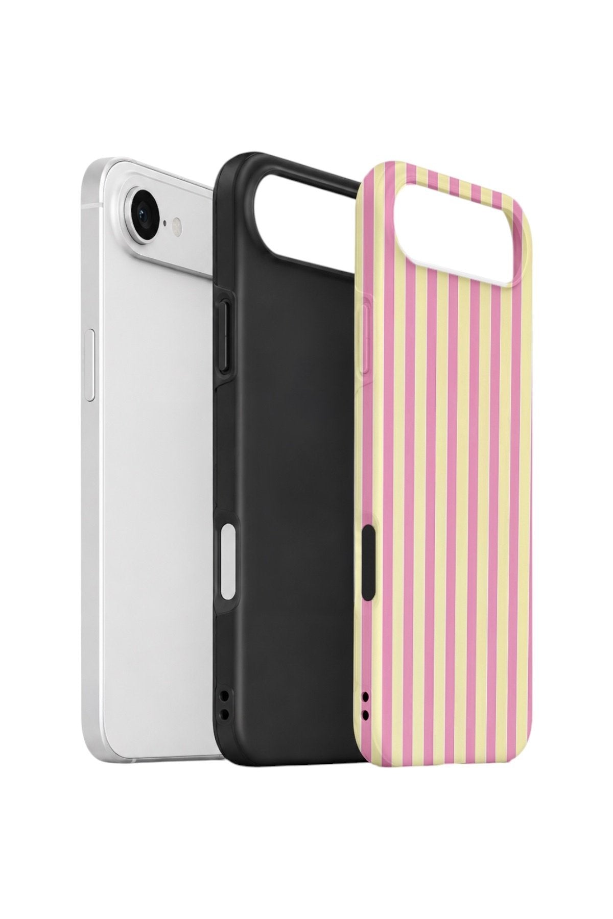 iPhone 17 Air Vorian Çift Katmanlı Kılıf Pink Lemon Pinstripe