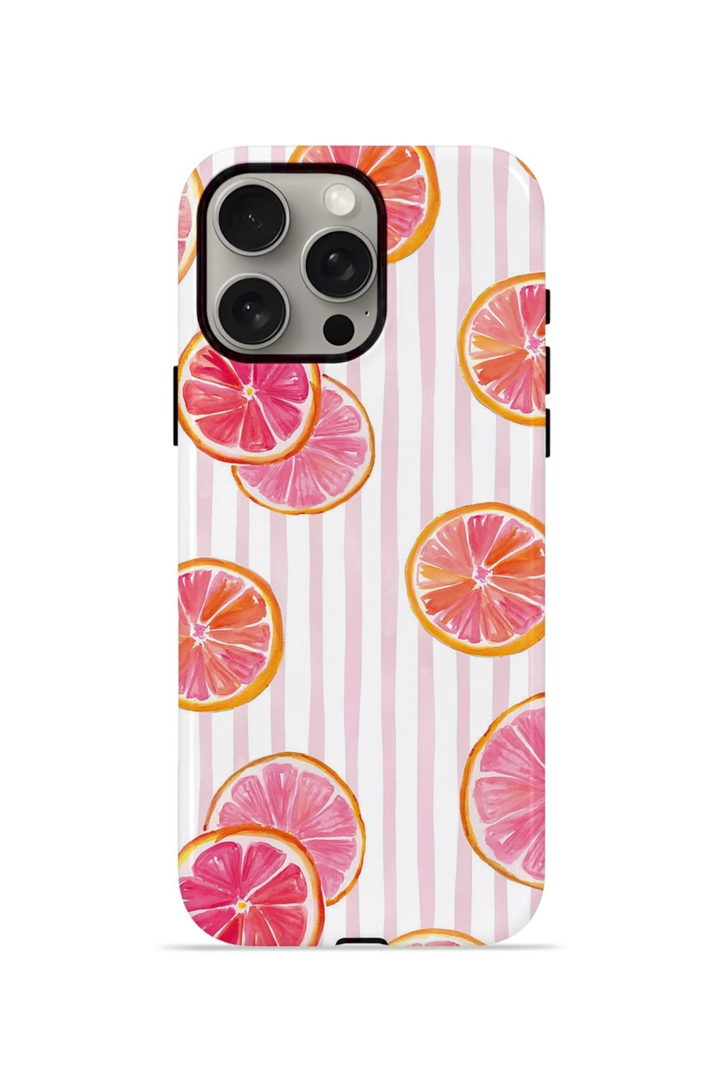 iPhone 15 Pro Max Vorian Çift Katmanlı Kılıf Pink Grapefruit Garden