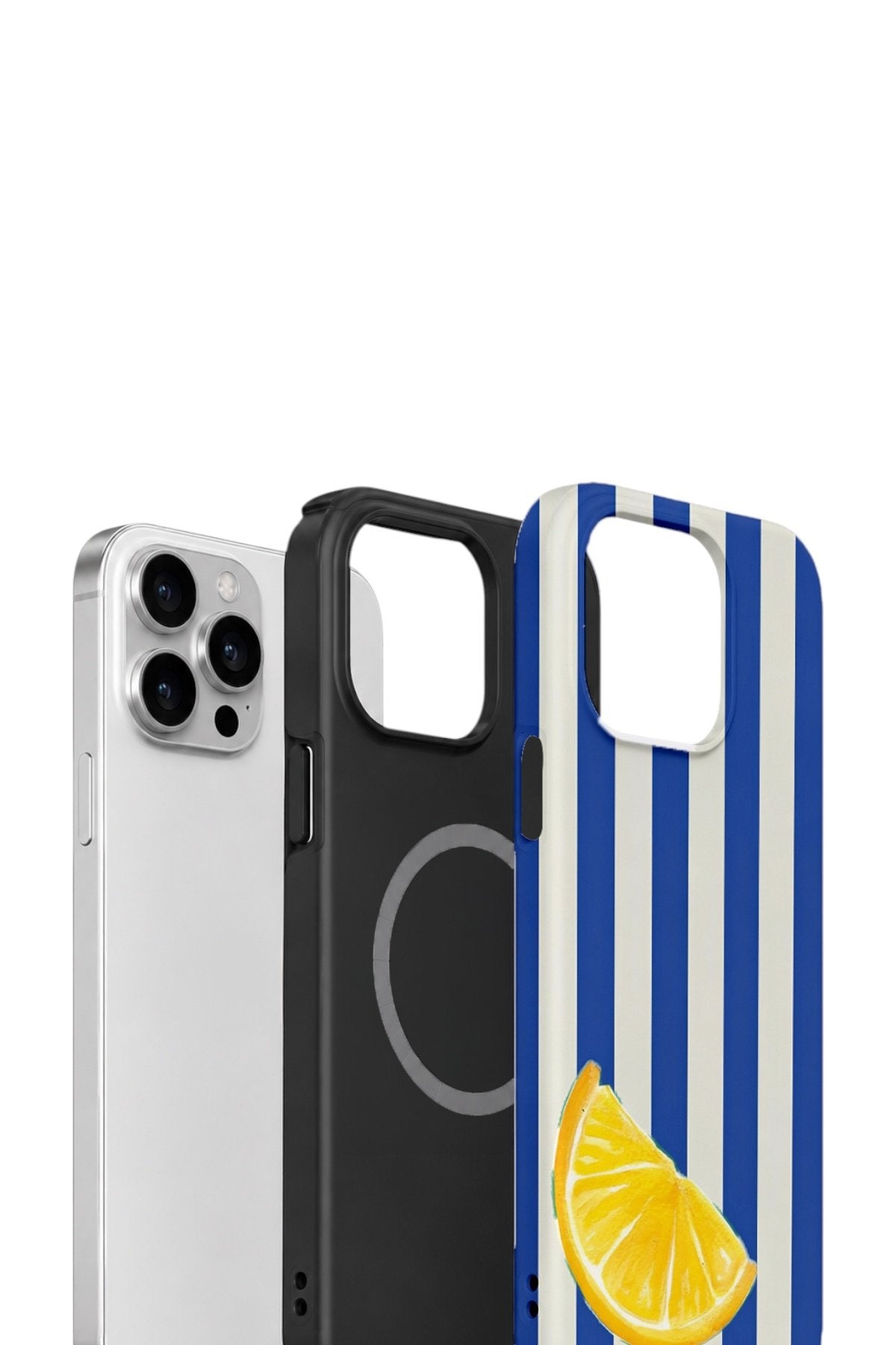 iPhone 14 Pro Max Vorian Çift Katmanlı MagSafe Kılıf Lemon Coast Stripe