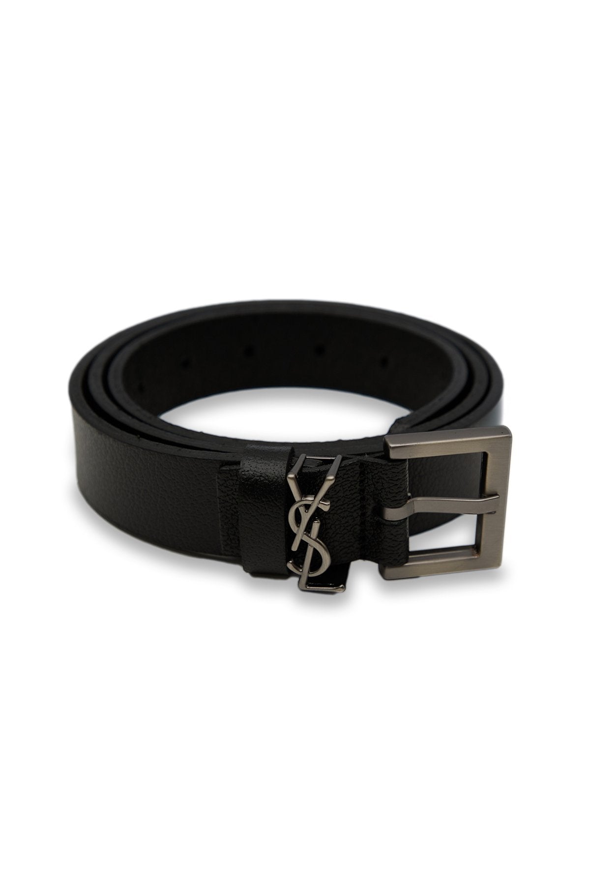 Kadın Siyah Mat Gümüş Tokalı Hakiki Deri Kemer