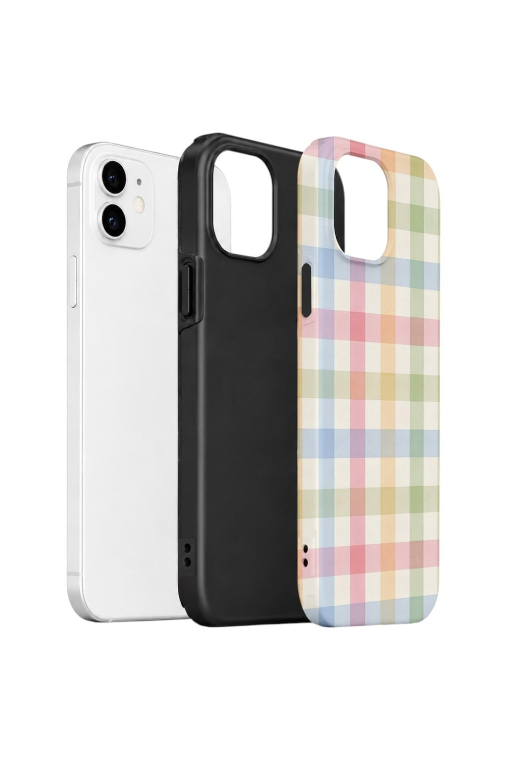iPhone 11 Vorian Çift Katmanlı Kılıf Pastel Gingham