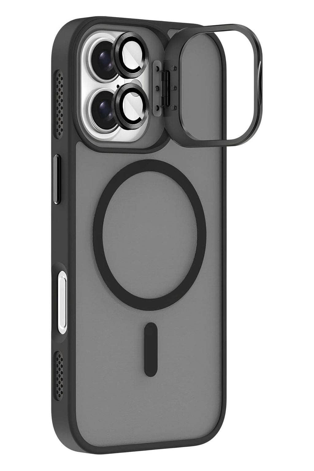 iPhone 17 6.3'' Cyrenn MagSafe Kılıf + Lens Koruyucu Mat Siyah