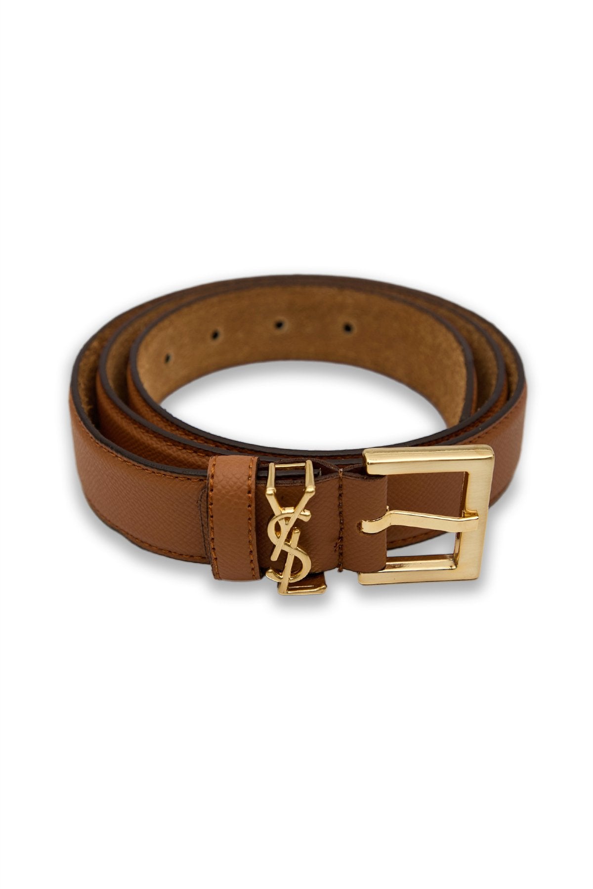 Kadın Taba Parlak Gümüş Tokalı Deri Kemer