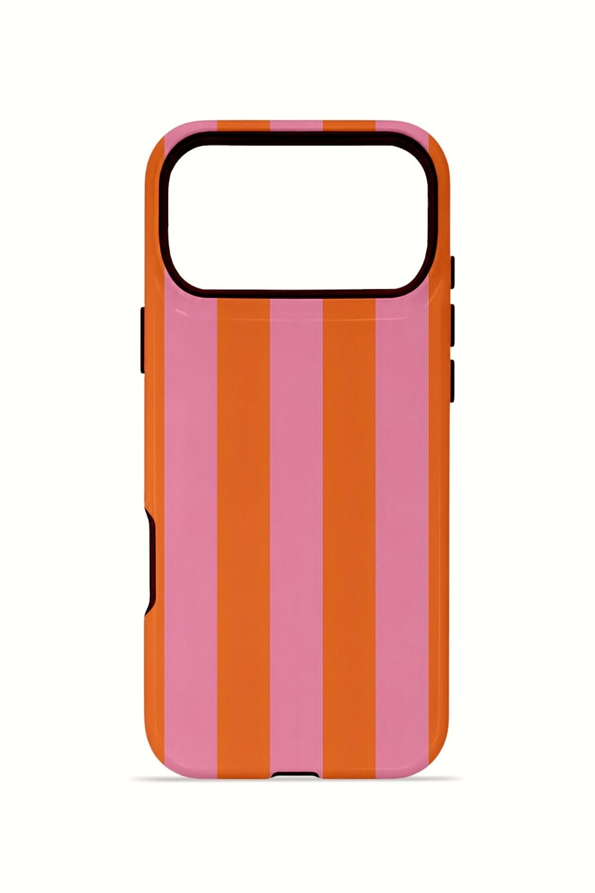 iPhone 17 Pro Max Vorian Çift Katmanlı Kılıf Tangerine Rose Stripe