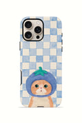iPhone 16 Pro Vorian Çift Katmanlı Kılıf Blueberry Cat Check