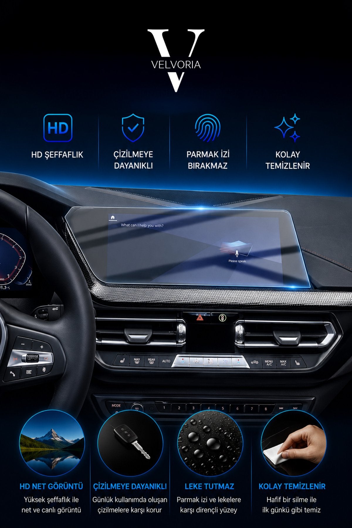 BMW 2 Serisi 10.25 Navigasyon Esnek Nano Glass Ekran Koruyucu 2020-2023