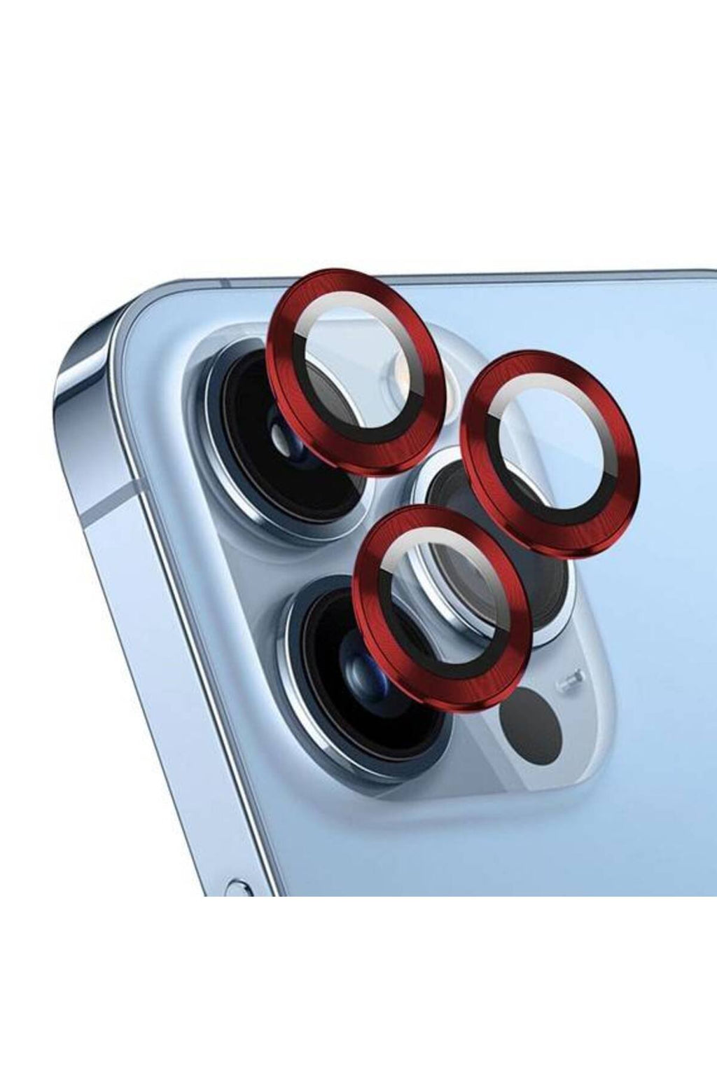 iPhone 15 Pro Max 6.7'' Metal Kamera Koruyucu Lens Kırmızı