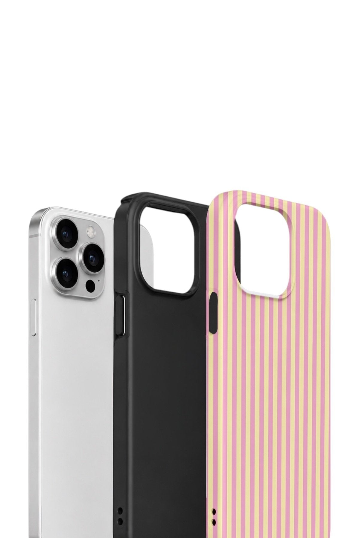 iPhone 14 Pro Vorian Çift Katmanlı Kılıf Lemon Candy Pinstripe