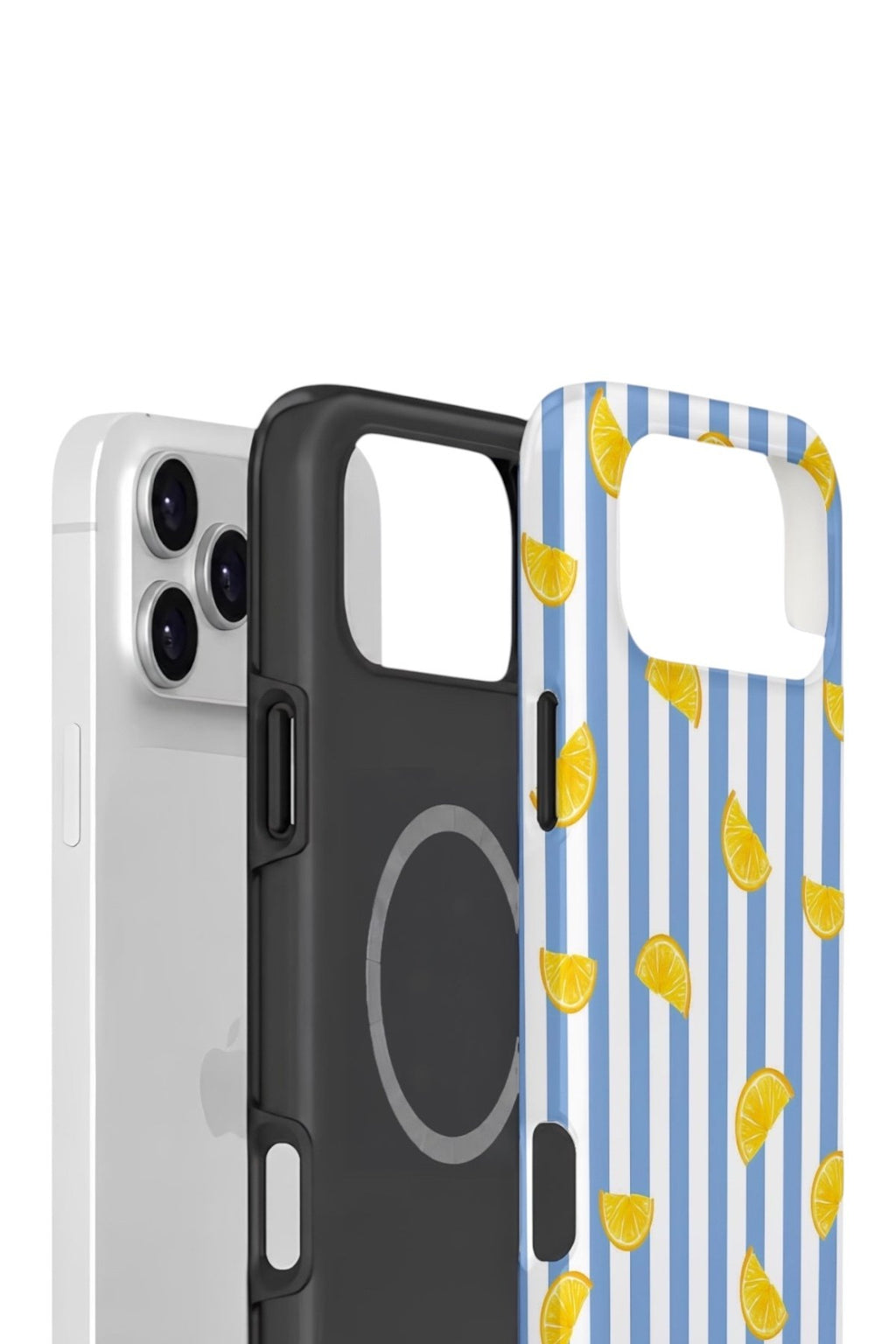 iPhone 17 Pro Vorian Çift Katmanlı MagSafe Kılıf Lemon Confetti Blue