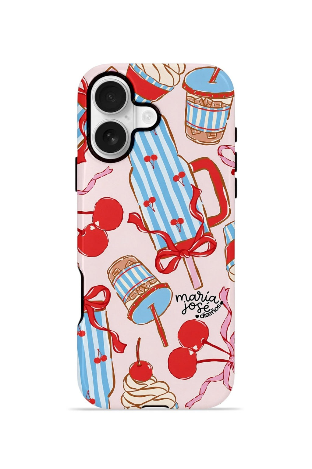 iPhone 16 Plus Vorian Çift Katmanlı Kılıf Dolce Cherry Picnic